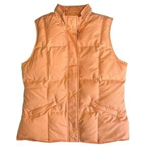 Talbots Orange Goose Down Puffer Vest Medium
